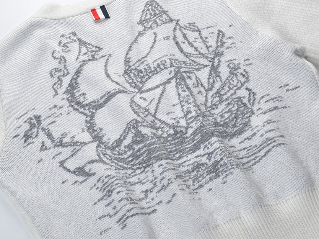 Sailboat Knit Cardigan