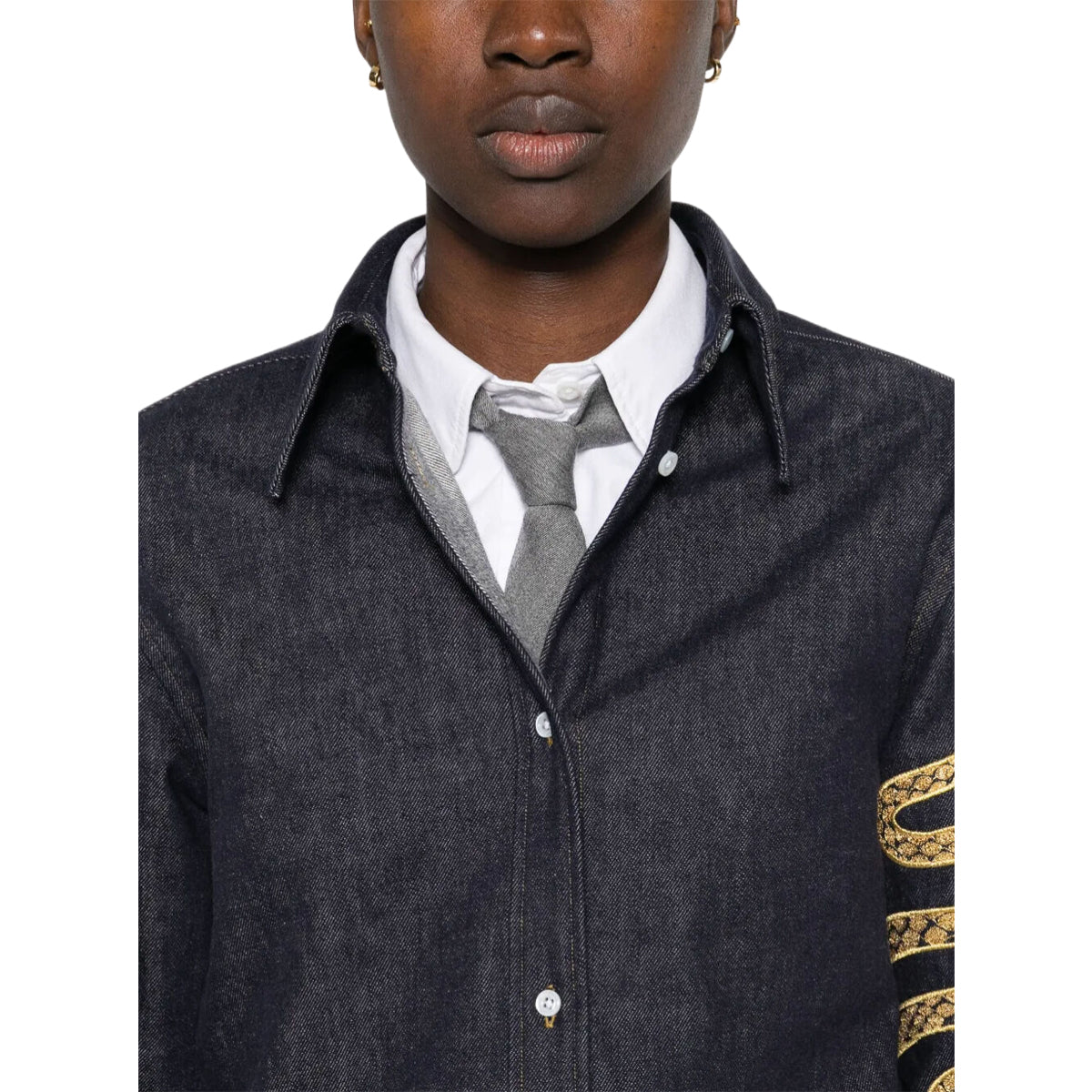4 Bars Snake Denim Shirt