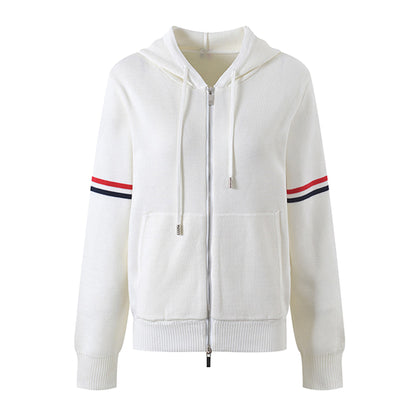 Women Knit Hooded Cardigan