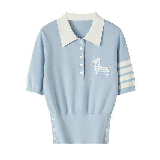 Women Blue polo shirt