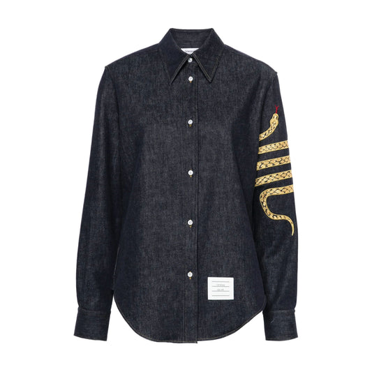 4 Bars Snake Denim Shirt