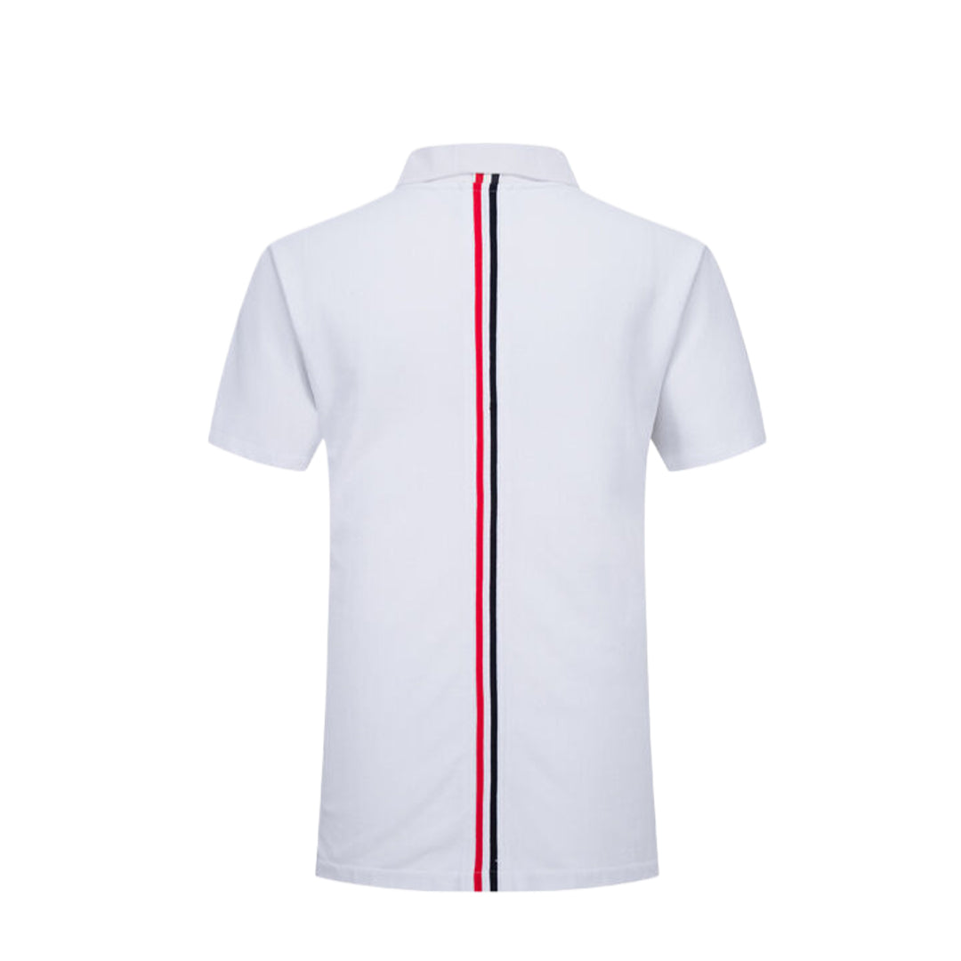 Color stripes behind Polo shirt