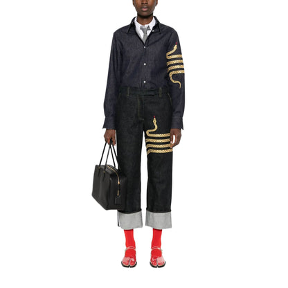 4 Bars Snake Denim Shirt