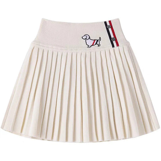 Puppy Embroidered Miniskirt