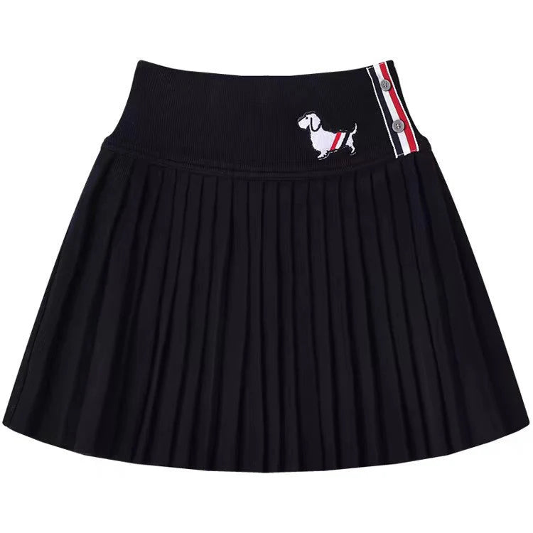 Puppy Embroidered Miniskirt