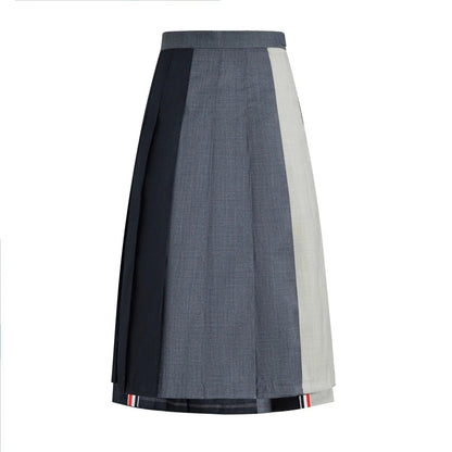 Women three-color midi skirt
