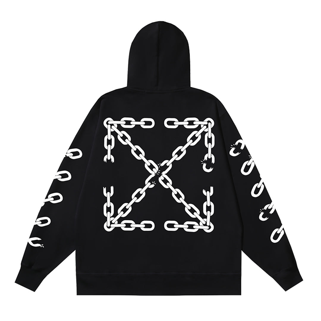 OFF Logo Print Hoodie Jacket