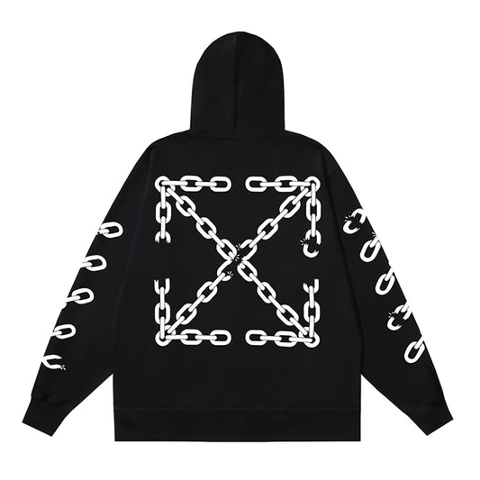 OFF Logo Print Hoodie Jacket