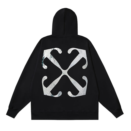 OFF Logo Print Hoodie Jacket