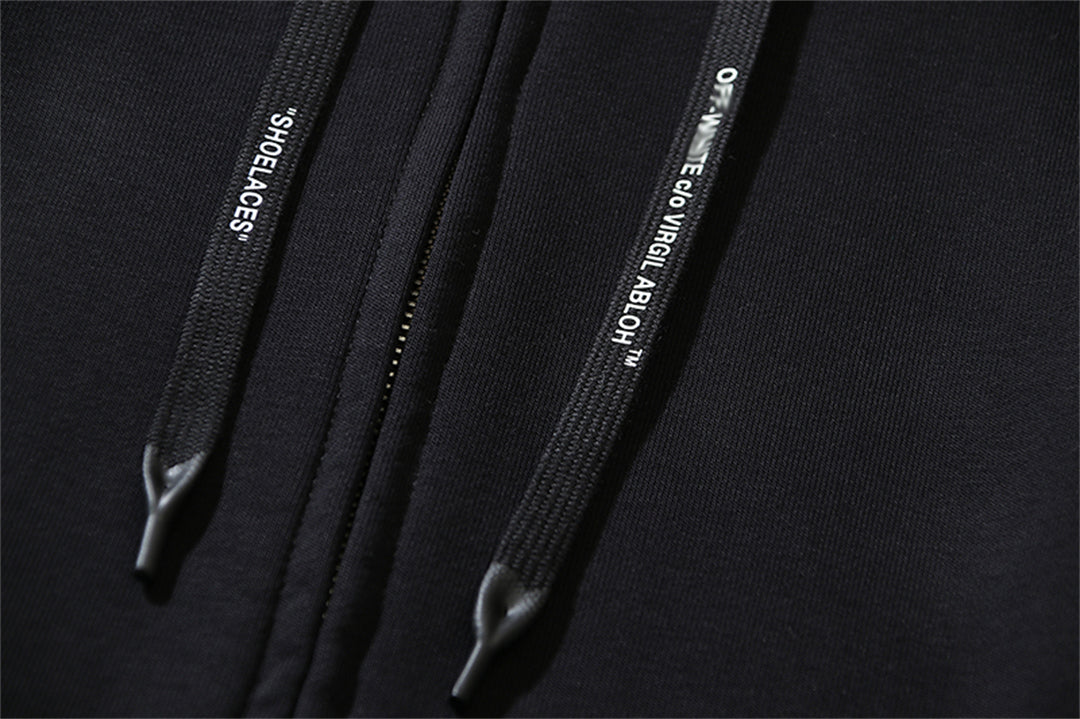 OFF Logo Print Hoodie Jacket